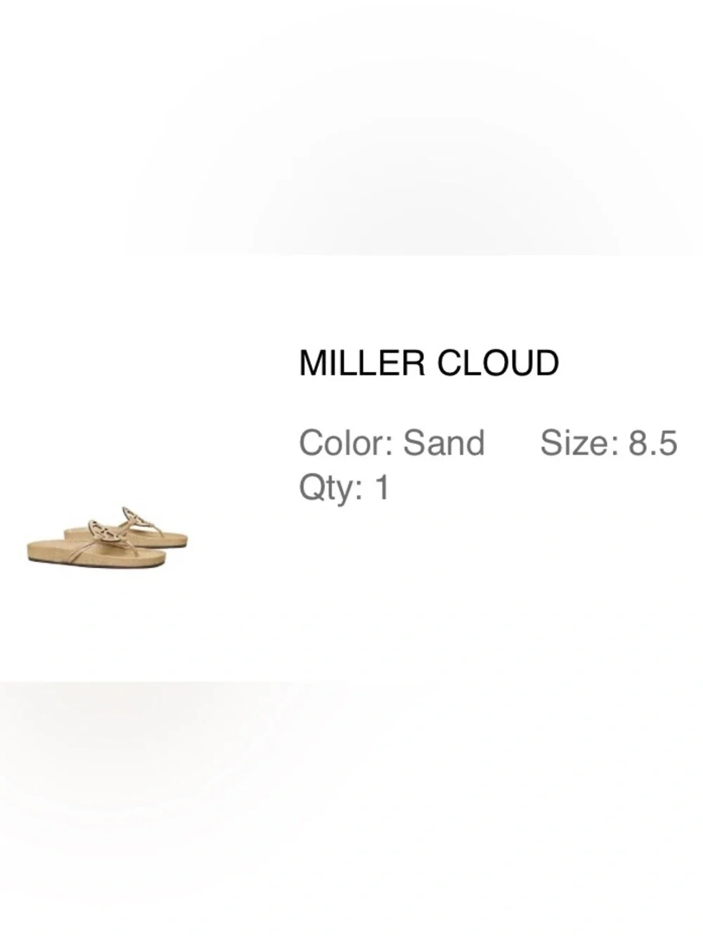 Tory Burch Miller Cloud Logo Thong Sandals Size 8.5